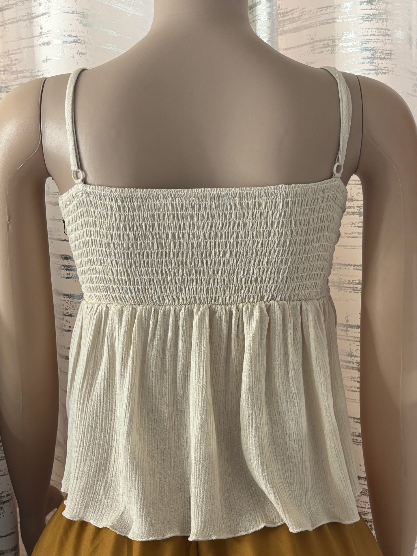 NATURAL CROCHET TOP