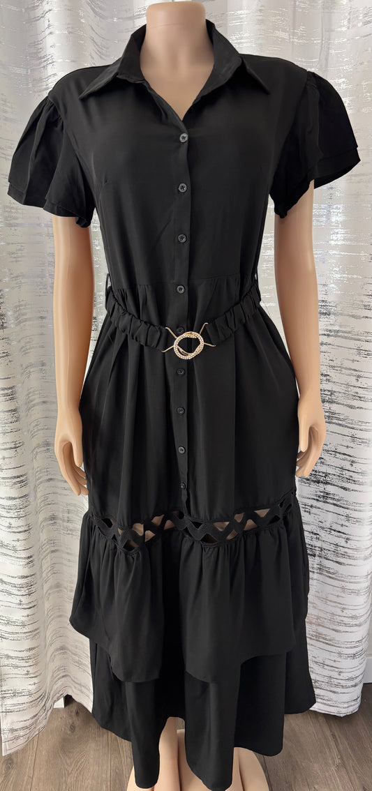 BELTED ELEGANT MAXI DRESS
