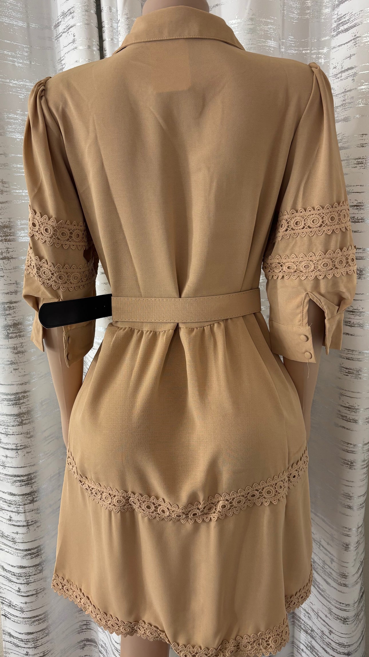 CROCHET BELTED DRESS