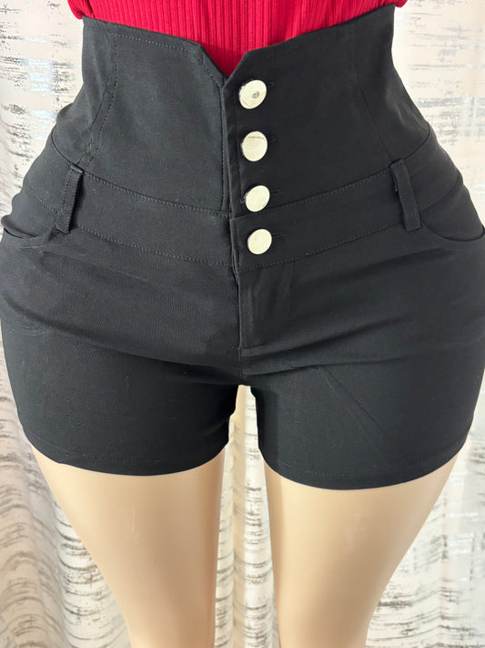BLACK HIGH WAISTED SHORTS