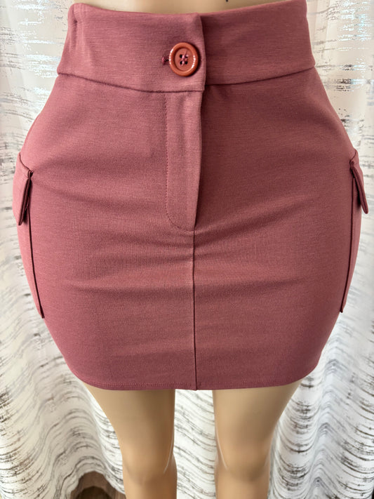 BUTTON CARGO SKIRT
