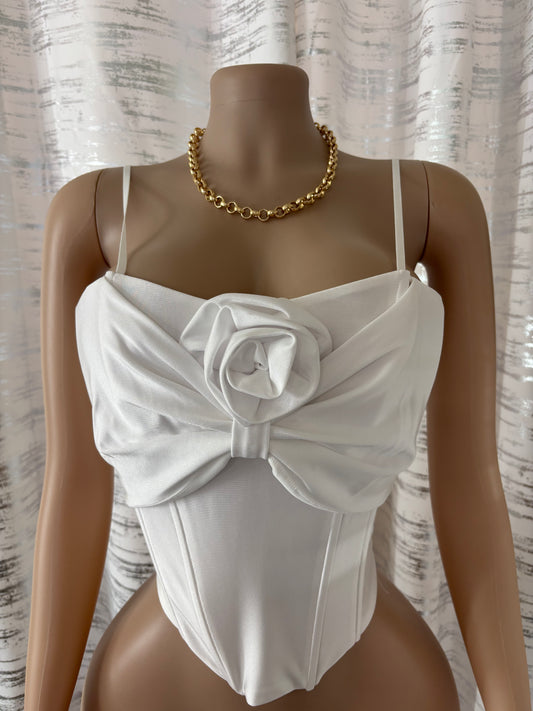 WHITE CORSET TOP